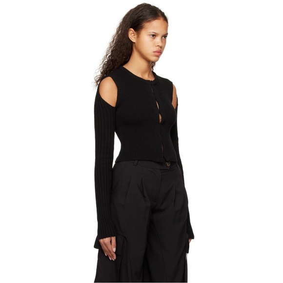 TheOpen Product Knit Shoulder Cut Out Cardigan Size 1 - Picture 2 of 11